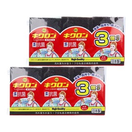 Kikuron A Antibacterial Sponge, Made in Japan, Pack of 3 x 2, Bulk Purchase
