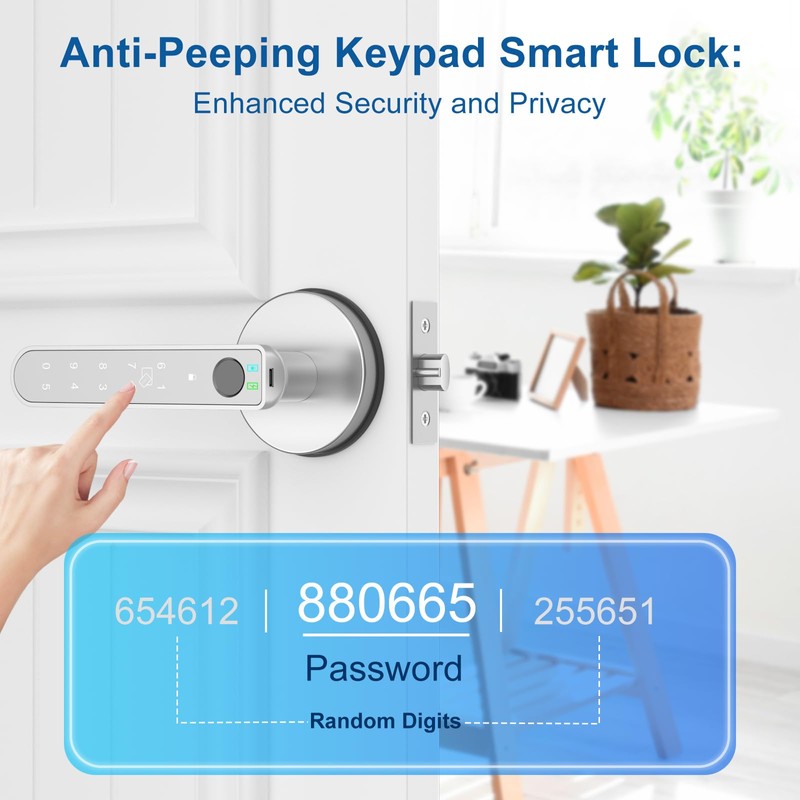 Gavdhe Fingerprint Door Lock Smart Fingerprint Door Knob with Keyless
