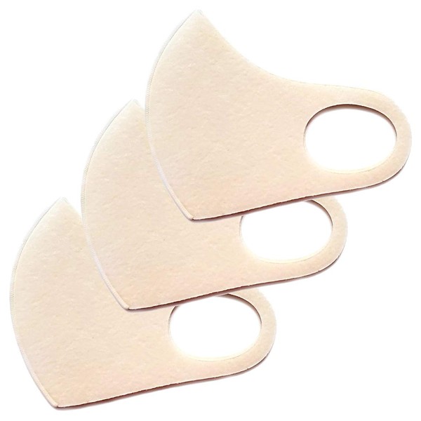JRMAXX 3-pc Washable Reusable Lightweight Face Masks with Nose Bridge for Adult Made in Korea (Ivory)
