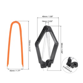 sourcing map IC Chip Extractor 100mm Stainless Steel with U Shape IC Chip Switch Puller Orange for Component Motherboard, 2pcs