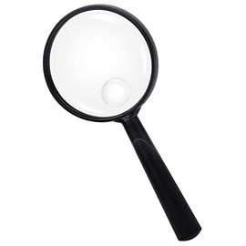 Feosky Handheld Reading Magnifier, 10X Magnifier, 75mm Shatterproof Lens, Adults Close Work Non-Slip Handle for Seniors Reading and Nature Exploration(Black)