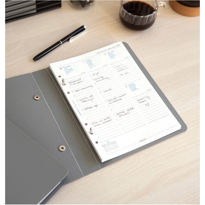 FILOFAX Personal Size Organizer Refill Storage Binder, 7.08-inch Height, Grey