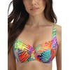 VIVISENCE Bikini Top Padded with Underwire Click Closure Tropical Pattern