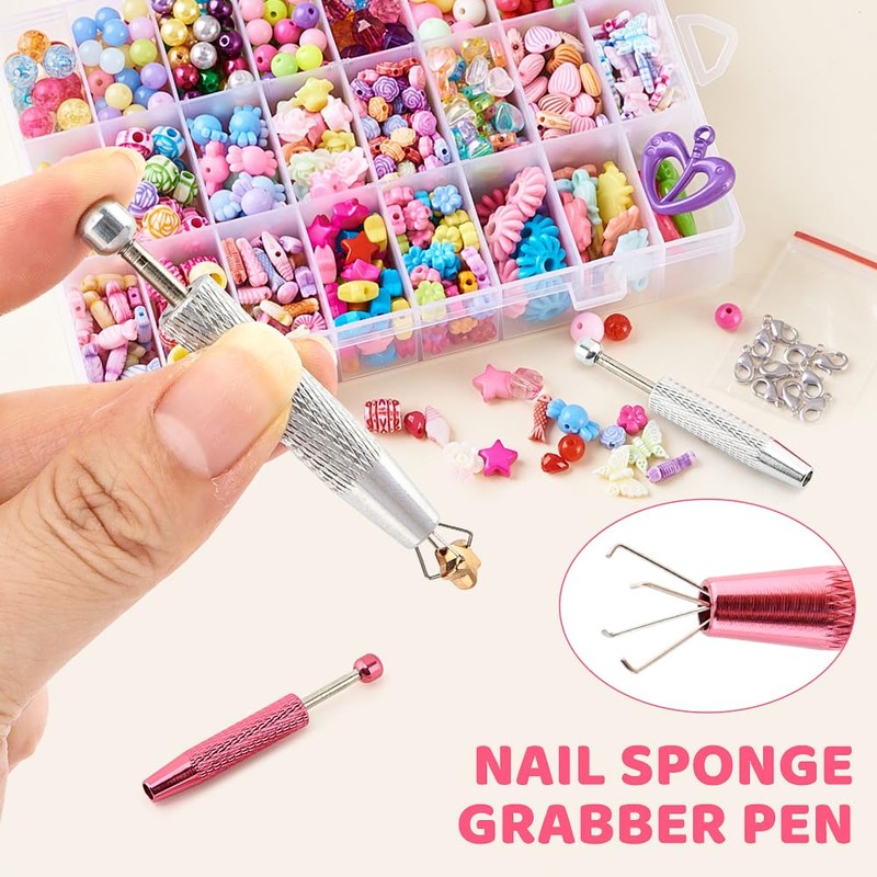 2 PCS Piercing Ball Grabber Tool 4 Claw Jeweler's Pick