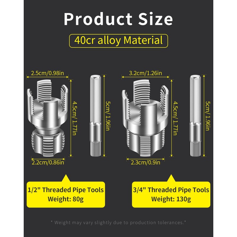 LINGIGAOUT Internal & External Pipe Threading Tool, PVC Pipe Threader,