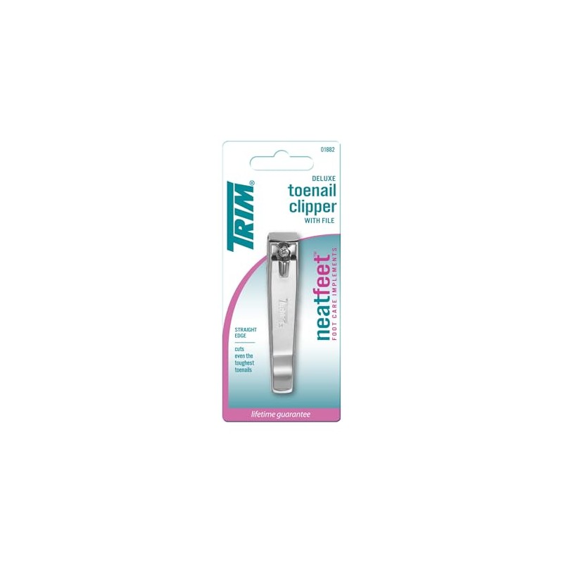 Trim Straight Edge Toenail Clipper with File, 0.94 Ounce