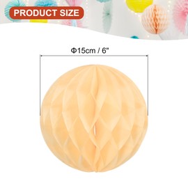 PATIKIL 6" Tissue Paper Pom Poms Flower Balls, 10 Pack Party Hanging Paper Flower Balls Decoration for Birthday Wedding Home Backdrop Decor, Beige Yellow