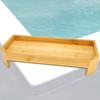 Hot Tub Tray with Anti-Slip Backing,Bamboo Luxury Square Bathtub Countertop