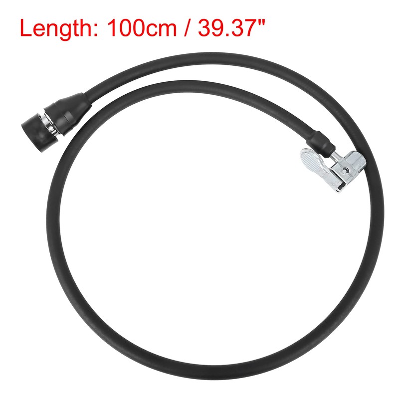 X AUTOHAUX 100cm Tire Chuck Inflator Pump Hose Adapter Valve