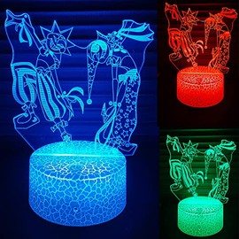 Mzcyfuy 3D Illusion Night Light LED Lamp with Remote Control 16 Color Changing Visual Bedroom Decoration FNAF (Dance ms)