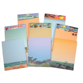 Beach Note Pad Pack - 8 Assorted Beach & Ocean Theme Pads - Great Gift