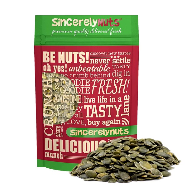 Sincerely Nuts - Raw Unsalted Shelled Pepitas Pumpkin Seeds | Healthy Antioxidant All Natural Snack Food or Toppings | Vegan, Kosher, Gluten Free Food | High in Protein | Bulk 5lb. Bag