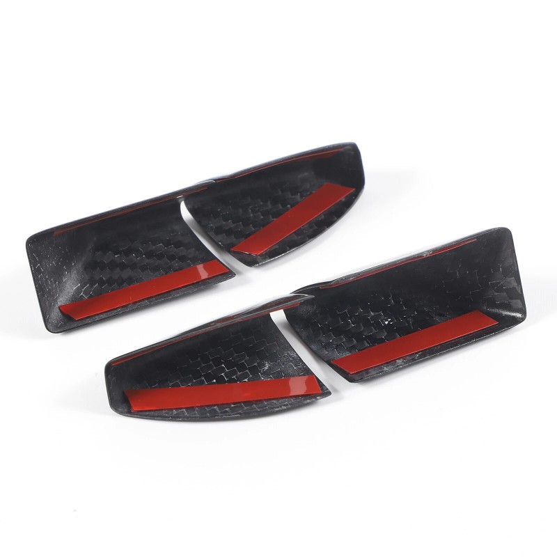 BEBECAR Real Carbon Fiber Steering Wheel Button Cover Trim Fits