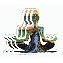 3Pcs Yoga Nature Girl Sticker - Yoga Sticker - Yoga Lover Sticker - Nature Sticker - Sticker for Laptop - Phone - Water Bottle - Book