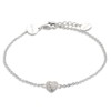 XENOX® Love Story Women's Bracelet Made of High-Quality 925 Sterling Silver with Heart Pendant and Zirconia Stones, Sterling Silver, Cubic Zirconia