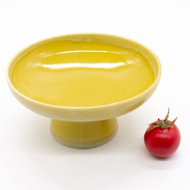 An addictive container that you will always want to keep at hand, oval bowl 5.3 x 4.5 x 4.5 x 2.7 inches (13.5 x 11.4 x 6.8 cm), Yellow, Mino Ware, Slurry and Stretch High Hill Impressive, You can
