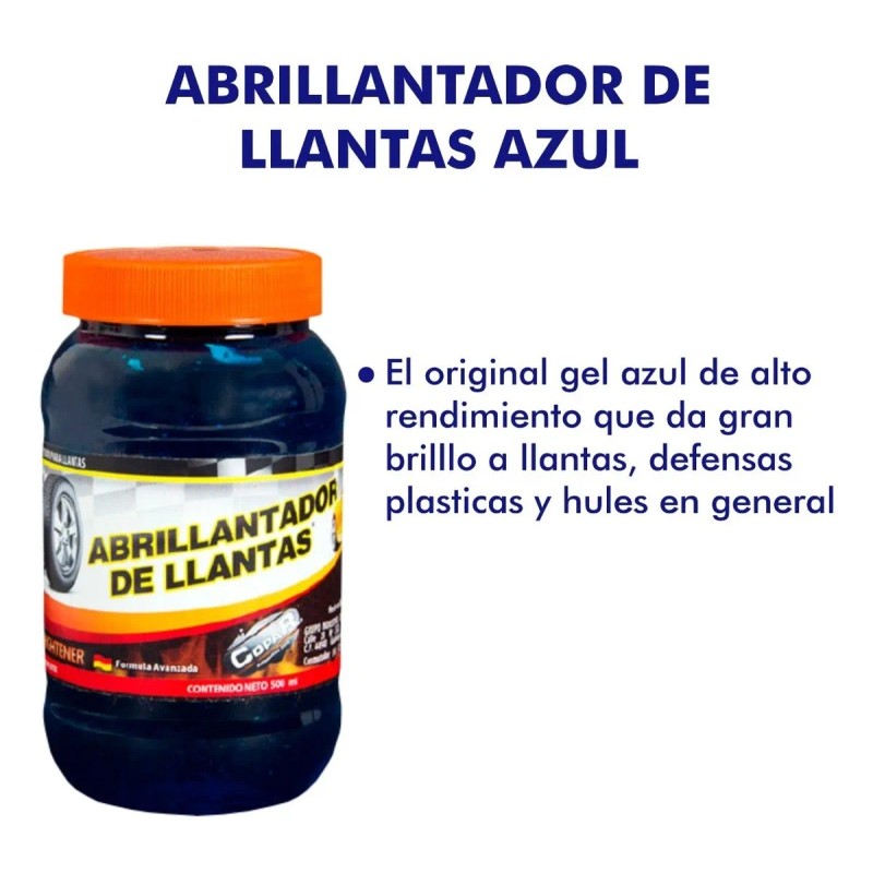 Abrillantador E Hidratante De Llantas - Gel Azul Copar Azul