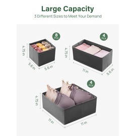 Kootek 16 Pack Drawer Organizer Clothes, Dresser Drawer Organizers for Clothing Fabric Foldable Closet Organizers and Storage Bins for Baby Clothes, Nursery, Underwear, Bras, Socks