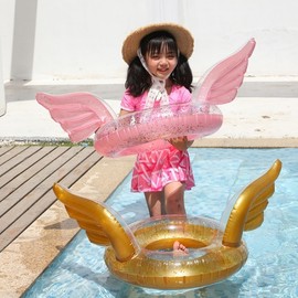 Kids' Seashell Inflatable Swim Ring with Red Sequin Wings lf1863 Free Size/Free Size 70 Gold Sequin Wings 3ea