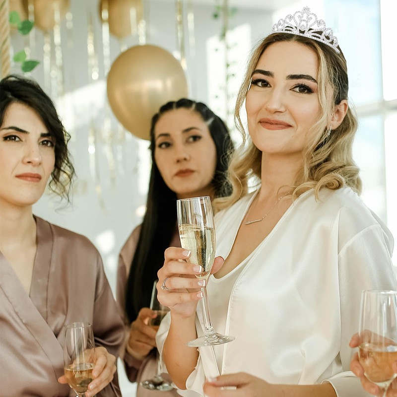 Ondder Shiny Silver Crown and Tiara for Women