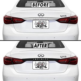 SlickMod Chrome Delete Blackout Vinyl Overlay for 2018-2022 Infiniti Q50 Rear Trunk Trim (Satin Black)