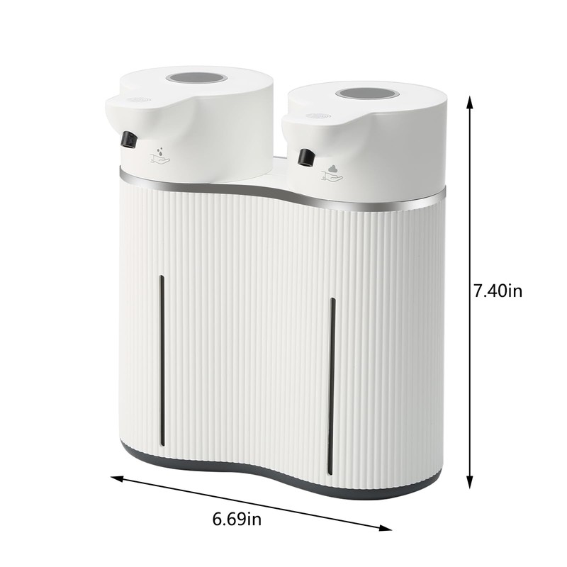 Automatic Soap Dispenser, Double Touchless Foam Liquid Soap Dispenser, 4