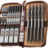Nicpro 20PCS Black Metal Mechanical Pencil Set in Leather Case,