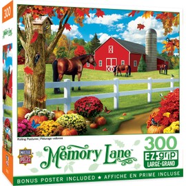 MasterPieces - 300 Piece Jigsaw Puzzle, Large EZ Grip Shapes, Rolling Pastures, Fun for Adults, Seniors, Family, Kids, Non-Glare Finish, 18"x24"