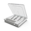 QINOL Silverware Organizer with Cover, Portable Cutlery Holder Flatware Tray