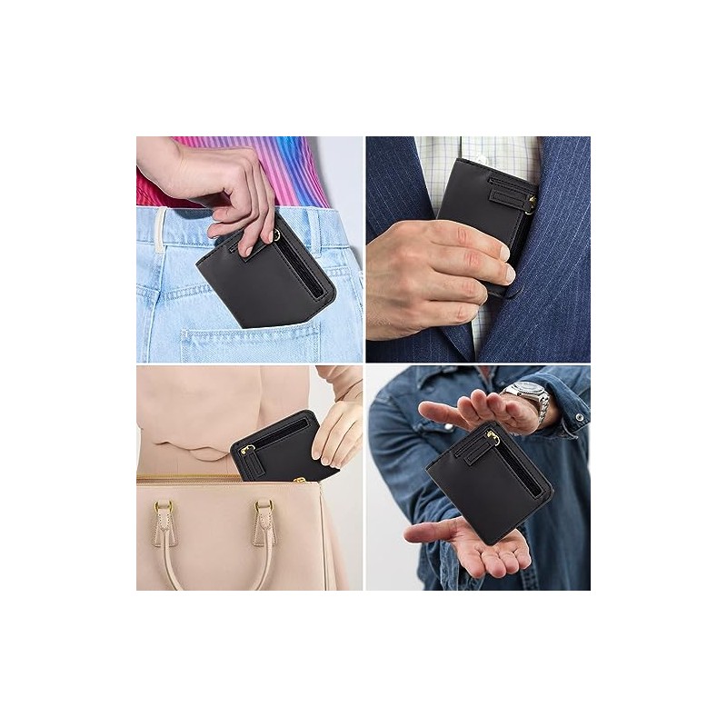 Cartera Mujer Pequeño con RFID Bloquea, Mini Monedero Bifold para