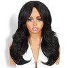 WIGER Maintenance-free Black Wavy Wigs for Women Layered Synthetic Realistic