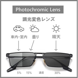 REONAS Sunglasses, Polarized + Dimming, Discoloration + UV Protection, Lenses, Square Metal, Entertainer Driving, Golf, Fishing, Square, Black