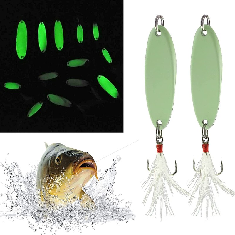 Noctilucent Luminous Fishing Lures Metal Hard Bait Night Glow Sea