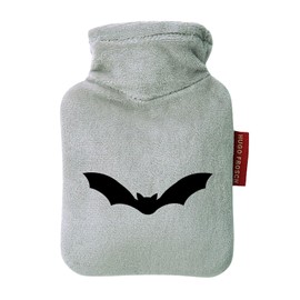 Huuraa Taschenwärmer Fledermaus Silhouette Geschenk 0,2 Liter Grey Mini Veloursbezug Fledermaus Geschenkidee