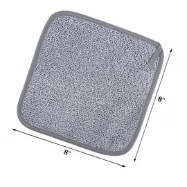 Polyte - Toalla facial desmaquillante de microfibra superabsorbente - Hipoalergénica, sin elementos químicos - Gris/blanco - 20 x 20 cm - Pack de 6
