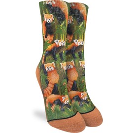 Good Luck Sock Women's Red Pandas Socks, Shoe Size 5-9
