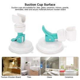 Adjustable Shower Head Holder, Wall Attachable Shower Head Holder, Shower Wall Bracket, Shower Head Mount, Strong Suction Cup Bathroom Accessory Showerhead Bracket