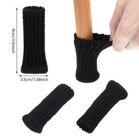 Tyqour Pack of 16 Knitted Chair Socks, Felt Chair Leg Caps with Felt Gliders, Non-Slip Chair Leg Socks, Protective Caps for Chair Legs for Furniture, Chair Legs, Table, Floor Protection