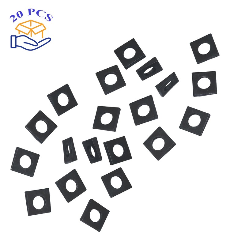 20 PCS 3/8 Beveled Square Washers in Plain Carbon Steel