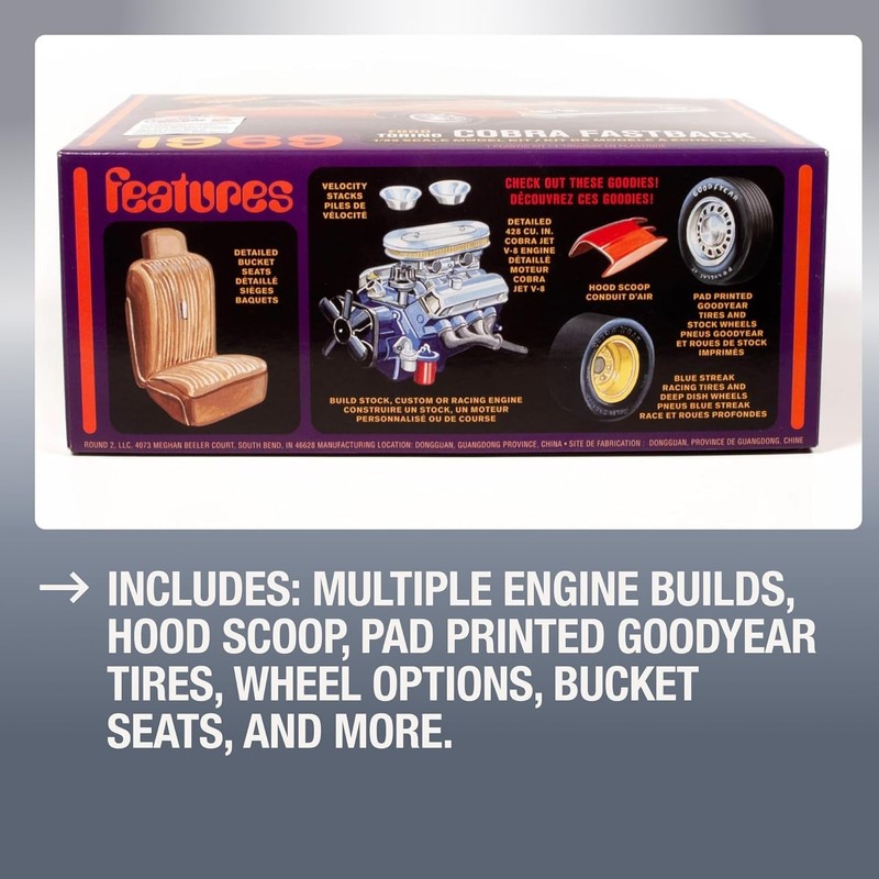 PLATZ AMT 1/25 1969 Ford Torino Cobra Fastback Plastic Model