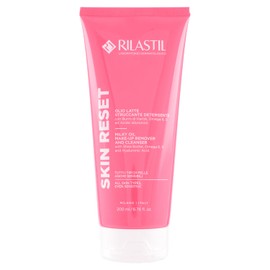 Rilastil Skin Reset Olio Latte Struccante Detergente, Nutriente, Emolliente e Lenitivo, con Burro di Karité, Omega 6-9 e Acido Ialuronico, 200 ml