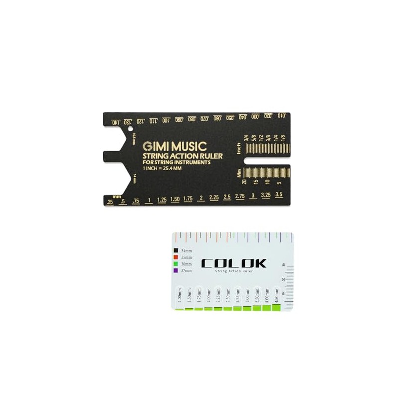 GIMI Multi-functional Guitar String Ruler String Action Ruler Aluminum Alloy