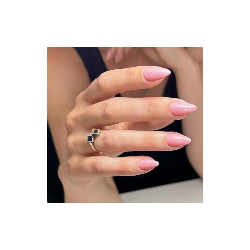 SXVME Uñas Postizas Cortas Almendradas Rosas, Uñas Postizas Con Pegamento,