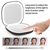 Bullishman Espejo compacto, espejo de maquillaje de viaje iluminado con