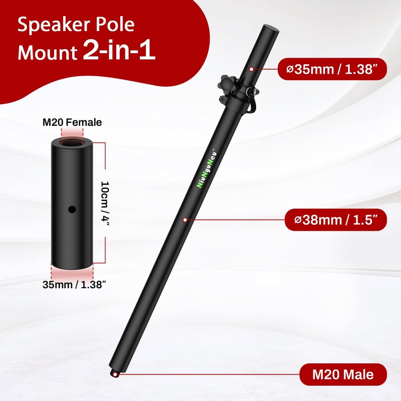NiuNyuNeu Set of 2 Speaker Poles for Subwoofer 34"-52" Height