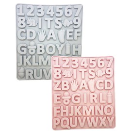 Set of Two different Color Silicone mold Alphabet and Number “IT’S A GIRL” and "ITS A BOY" Mold Chocolate Fondant Decorating Silicone Tray