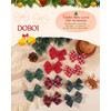 10 Pcs Christmas Hair Bows for Girls, Plaid Holiday Hair