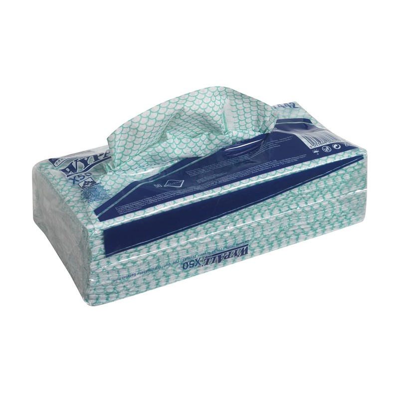 WypAll X50 Colour Coded Cleaning Cloths 7442 - Green Wiping
