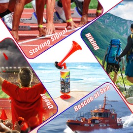 Air Horn, Mini Handheld Air Horn Super Loud Noisemakers Bear Horn Self Defense Reusable Air Pump Horns Marine Signal Safety Alarm Horn for Boating, Sports Events, Graduation, Outdoor Alarm