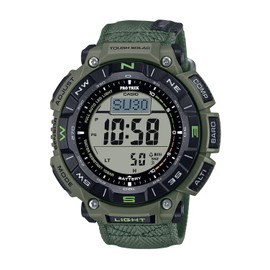 Casio PRG-340 Climber Line Tough Solar Wristwatch Pro Trek, Khaki, Synthetic leather band